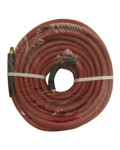 APH21777 image(0) - Apache 3/8 in. x 50 ft. Red Rubber Hose Coupled Brass 1/4 in. Male x Male