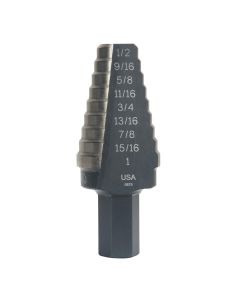 VGP10220CB image(0) - 20 8 HOLE SIZES (9/16"-1") UNIBIT STEP DRILL