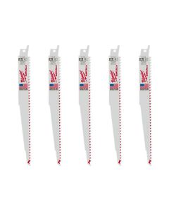MLW48-00-5036 image(0) - 5-PK OF 9" 5 TPI SAWZALL NAIL EMBEDDED WOOD BLADES