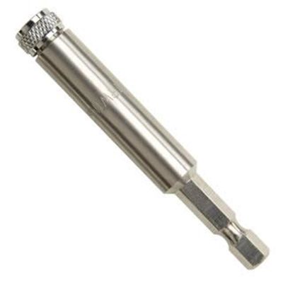 Magnetic Insert Bit Holder, for 1/4" Hex Bits, with C-Ring, 1/4" Hex Shank with Groove, 8" Long