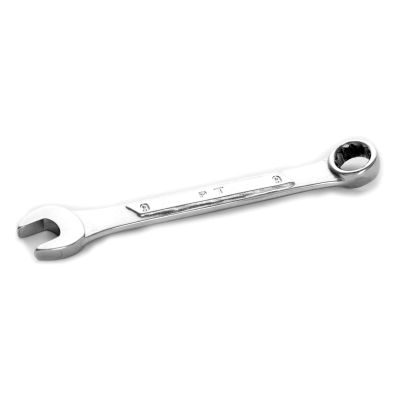 Chrome Combination Wrench, 9mm, with 12 Point Box End, Raised Panel, 4-3/8" Long