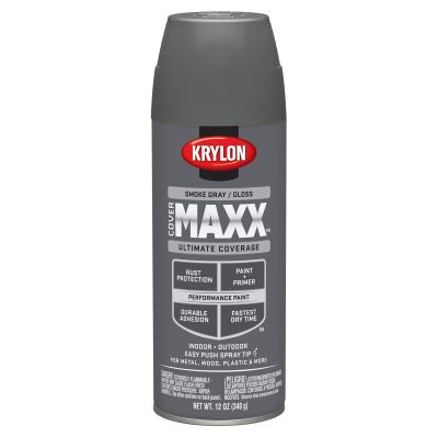 Krylon Covermaxx Paint+Primer; Gloss Smoke Gray; 12 oz. Aerosol