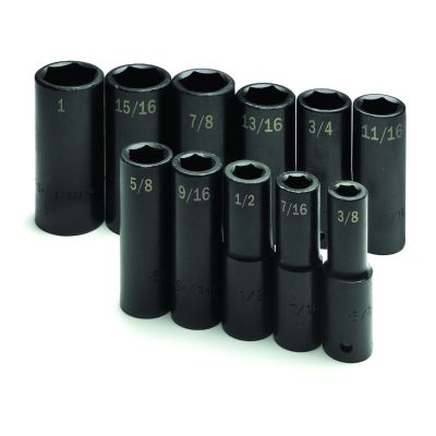 11 pc. 1/2" Drive 6-Point Fract SAE Deep Impact Socket Set