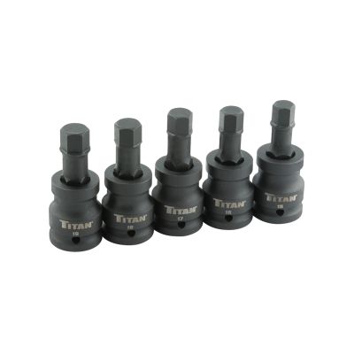 Titan 5-Piece 3/4 in. Drive Metric Hex Impact Bit Socket Set