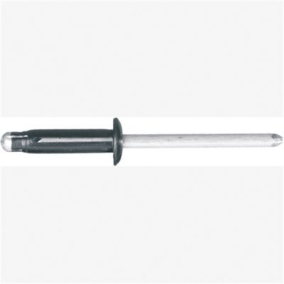 Alum Blk Split-Type Riv Mould Attach GM, Hole: 3/16", Panel/grip: 3/64"-11/32", Flange: 3/8", Qt