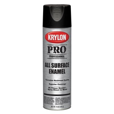 Krylon Professional All-Surface Enamel Paint; Flat Black; 15 oz. Aerosol