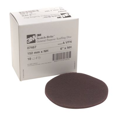 Scotch-Brite Scuffing Disc, 6", Very Fine, 10/Box