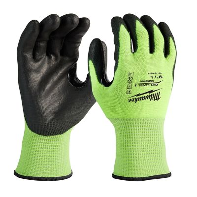 Milwaukee 12-Pack Hi-Vis Cut Level-3 Poly Dipped, Size L