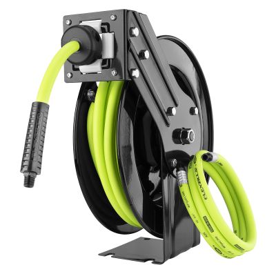 Flexzilla Retractable Air Hose Reel, Open Face, Single Axle Arm, 3/8" x 25'