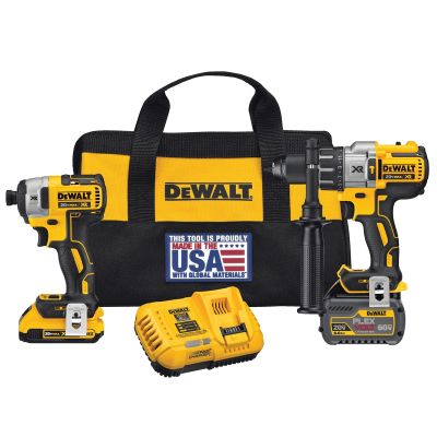 DeWalt FLEXVOLT Cordless Hammerdrill & Impact Driver w/ (2) Batteries Kit