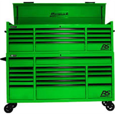 72" RSPro 12-Drawer Top Chest and 16-Drawer Roller Cabinet Combo. - Lime Green