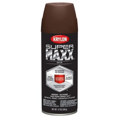 Krylon Supermaxx Paint+Primer; Satin Earth; 12 oz. Aerosol