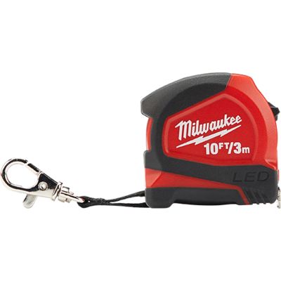 Milwaukee 10 ft. (3m) LED Tape Measure, Keychain