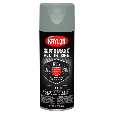 Krylon Supermaxx Paint+Primer; Satin Coastal Green; 12 oz. Aerosol