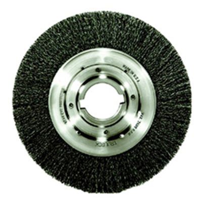 Bench Grinder Wire Wheel, 10" Diameter, .0118 Crimped Wire, Medium Face, 2" Arbor, 4,500 RPM Max