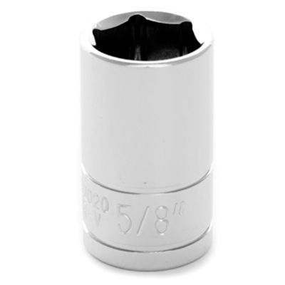 Chrome Socket, 1/2" Drive, 5/8", 6 Point, Shallow