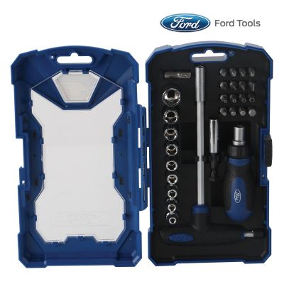 Ford Tools Ratcheting Screwdriver and Socket 29-Piece Set