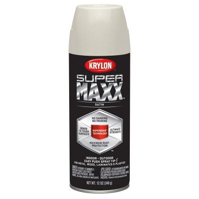 Krylon Supermaxx Paint+Primer; Satin Almond; 12 oz. Aerosol