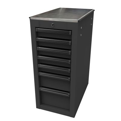 Homak Mfg. RS PRO 14-1/2 in. 7-Drawer Side Cabinet, Black