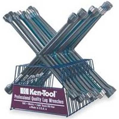 10 PC. LUG WRENCH ASSORTMENT W/RACK