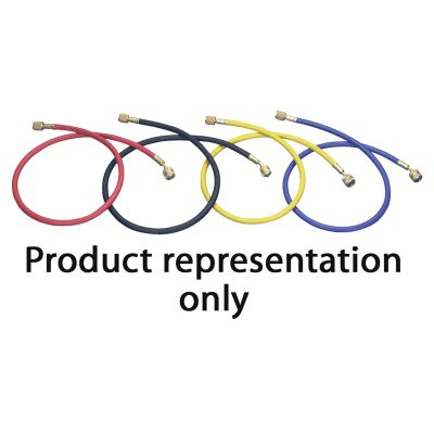96" R-12 Red Hose With Auto Shut-Off Valve Fittings