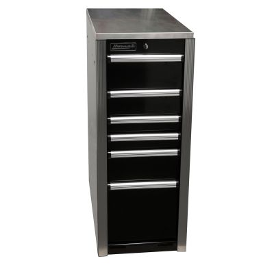 Homak Mfg. HXL 6-Drawer Side Cabinet, Black