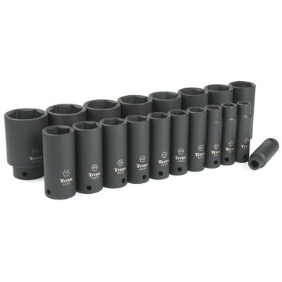 Titan 19-Piece 1/2 in. Drive SAE Deep Impact Socket Set