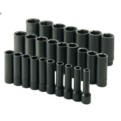 26 pc. 1/2" Drive 6-Point Metric Deep Impact Socket Set