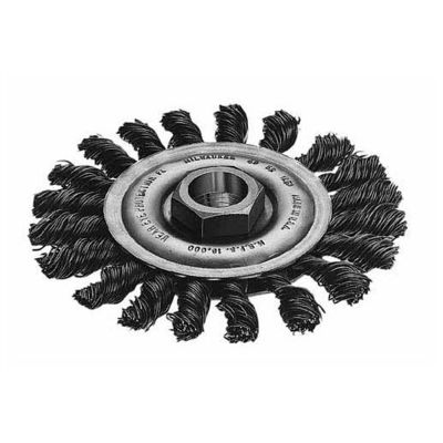 Milwaukee Steel Cable Twist Knot Wheel 4 in., with .02 Gauge Wire and 5/8-11 Thread