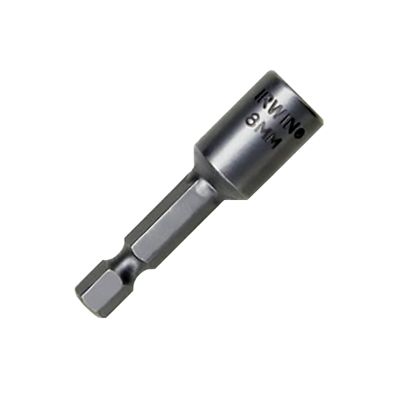Nutsetter, 8mm Hex, 1/4" Hex Shank with Groove, 1-7/8" Long, Bulk