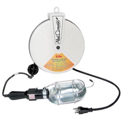 Cord Reel & Work Light, 38 ft. 18/3 SJT Cable