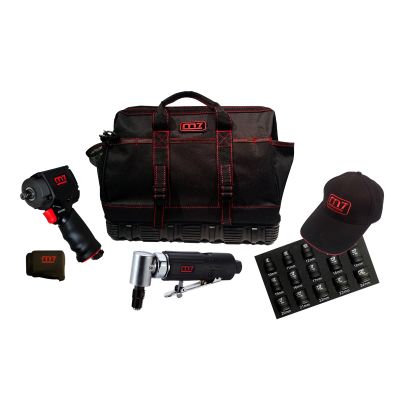 1/2" Drive Mighty Seven Air Tool Kit With Tool Bag And 15 Pc. 1/2" Dr. Mini Socket Set