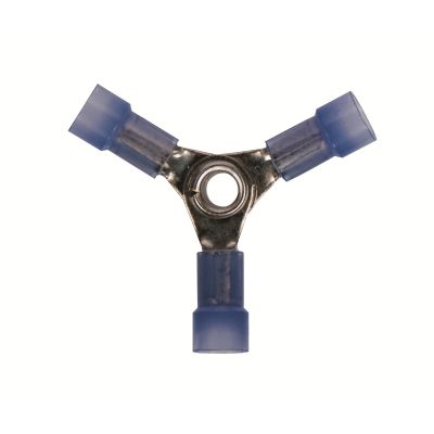 12-10 3-Way (Y) Yellow Nylon Connector 3 Pcs
