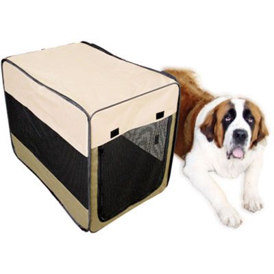 Buffalo Tools Portable Pet Kennel for Large Pets, Wire Frame, Soft Sides, Mesh Windows, Zipper Door, 42" x 28" x 30"