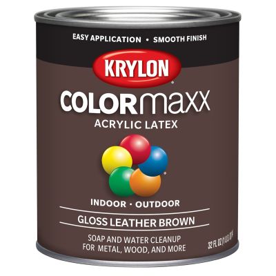 Krylon COLORmaxx Paint + Primer, Gloss Leather Brown