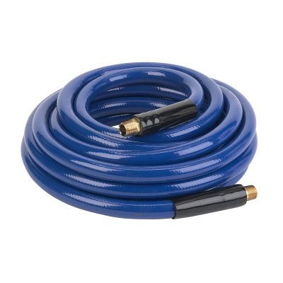 Workforce Air Hose, 1/2" x 50', 3/8" Fittings, Blue, PVC