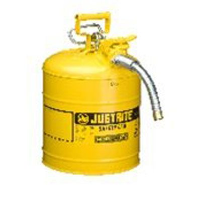 Yellow Metal Safety Can, Type ll AccuFlow, 5 Gallon, with 5/8" x 9" Flexible Metal Hose, for Diese