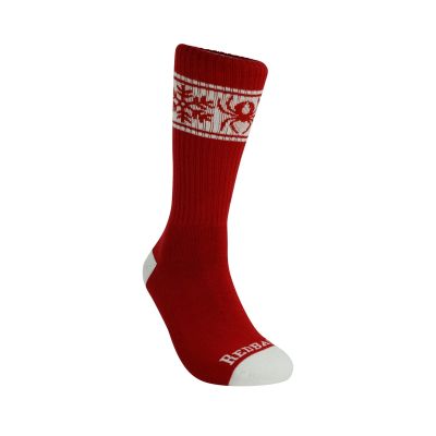 Redback Bamboo Crew Christmas Socks, 1-Pair, Red
