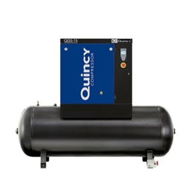 Quincy QGS 15-HP 60- Gallon Tank Mounted Rotary Screw Air Compressor With Dryer Triv/3/60