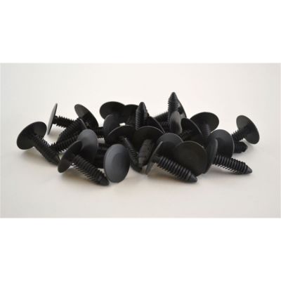 Black Nylon Splash Shield & Wheel Well Cover Retainer; Head Diameter 7/8" (100/Bag)