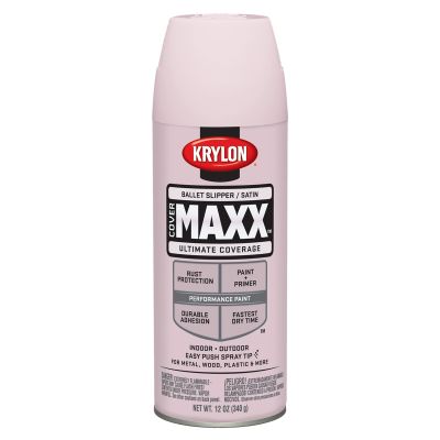 Krylon Covermaxx Paint+Primer; Satin Ballet Slipper; 12 oz. Aerosol