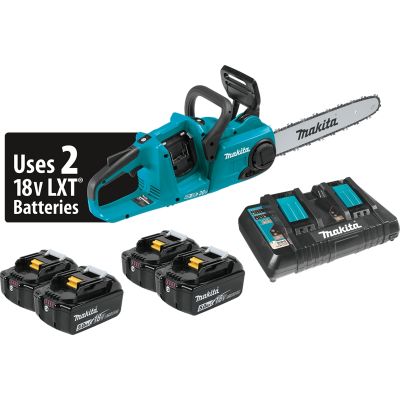 18V X2 (36V) LXT 5.0-Ah Lith-Ion Brushless Cordless 14" Chain Saw Kit w/ 4 Batteries