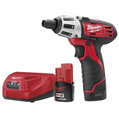 Milwaukee M12 Cordless 1/4 in. Hex Screwdriver w/ (2) Batteries Kit