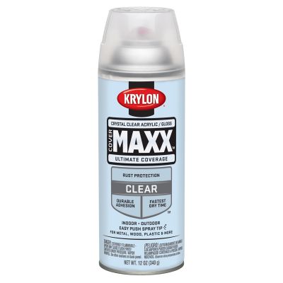 Krylon Covermaxx Paint+Primer; Gloss Crystal Clear Acrylic; 12 oz. Aerosol