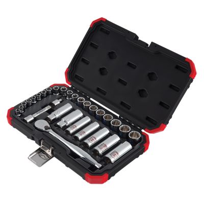 Sunex Tools 30-Piece 1/4 in., 3/8 in. Drive Chrome Socket Set