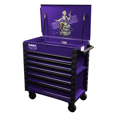 Sunex Premium Full Drawer Service Cart, Pin-Up Girl Betty