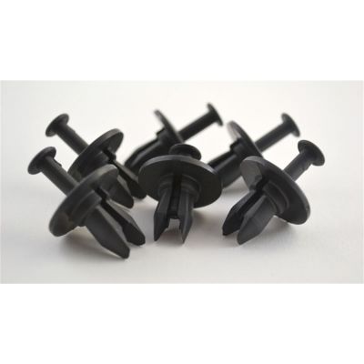 Black Nylon GM Push-type Fascia Retainers, Head Diameter: 1" (100/Bag)