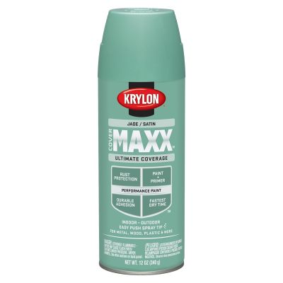 Krylon Covermaxx Paint+Primer; Satin Jade; 12 oz. Aerosol