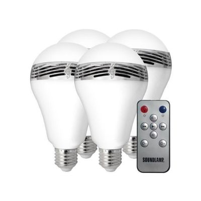 Sondpex 4-Pack SoundLamp Dimmable LED Light Bulbs with Bluetooth Speakers
