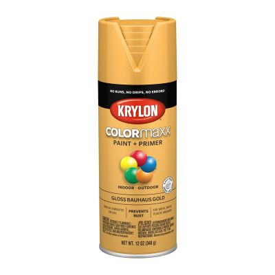 Krylon COLORmaxx Paint + Primer, Gloss Bauhaus Gold